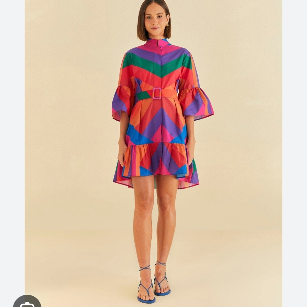 NWT FARM RIO Amanda Stripes Mini Dress Multi